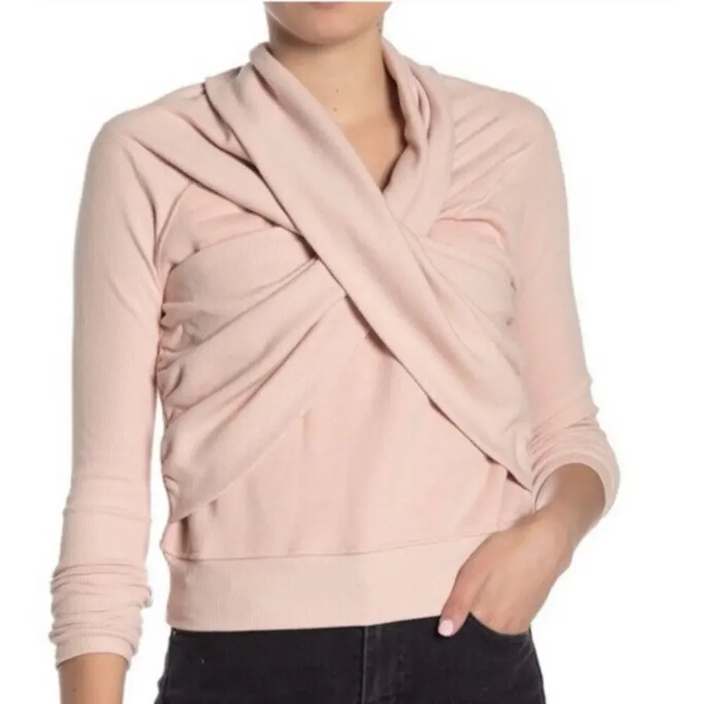 Good American Blush Pink Crossover Sweatshirt Size 2